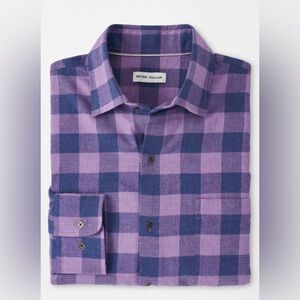 Woman’s Peter Millar -Dawnview Cotton Sport Shirt - Stardust Size Large.